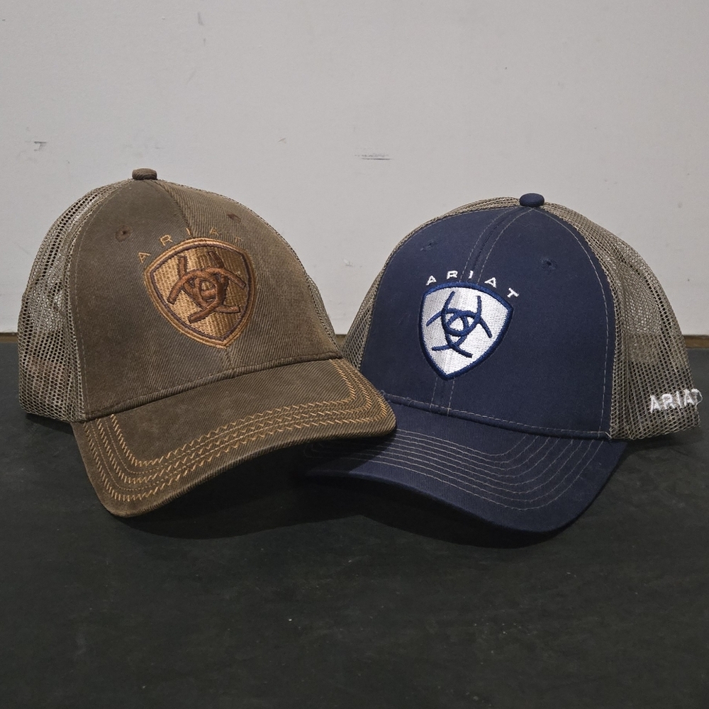 Ariat Men's Brown and Blue Trucker Hats